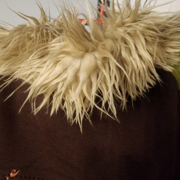 BIG SHOT  Zippered Heavy Jacket Boys Large  Faux Fur Lined Brown Embroidered - Picture 11 of 11